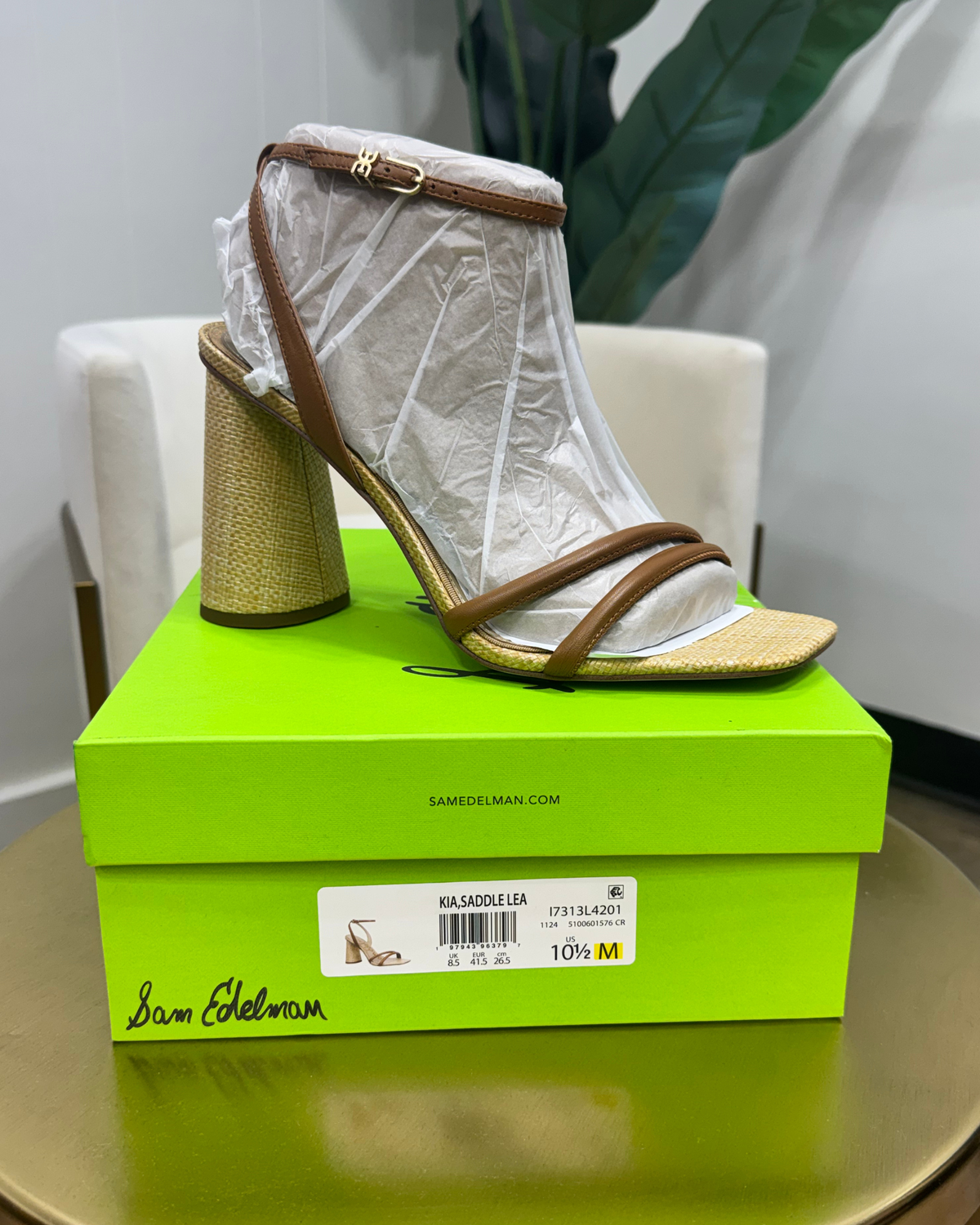🤎 Sam Edelman Kia Block Heel Sandals – Saddle Lea