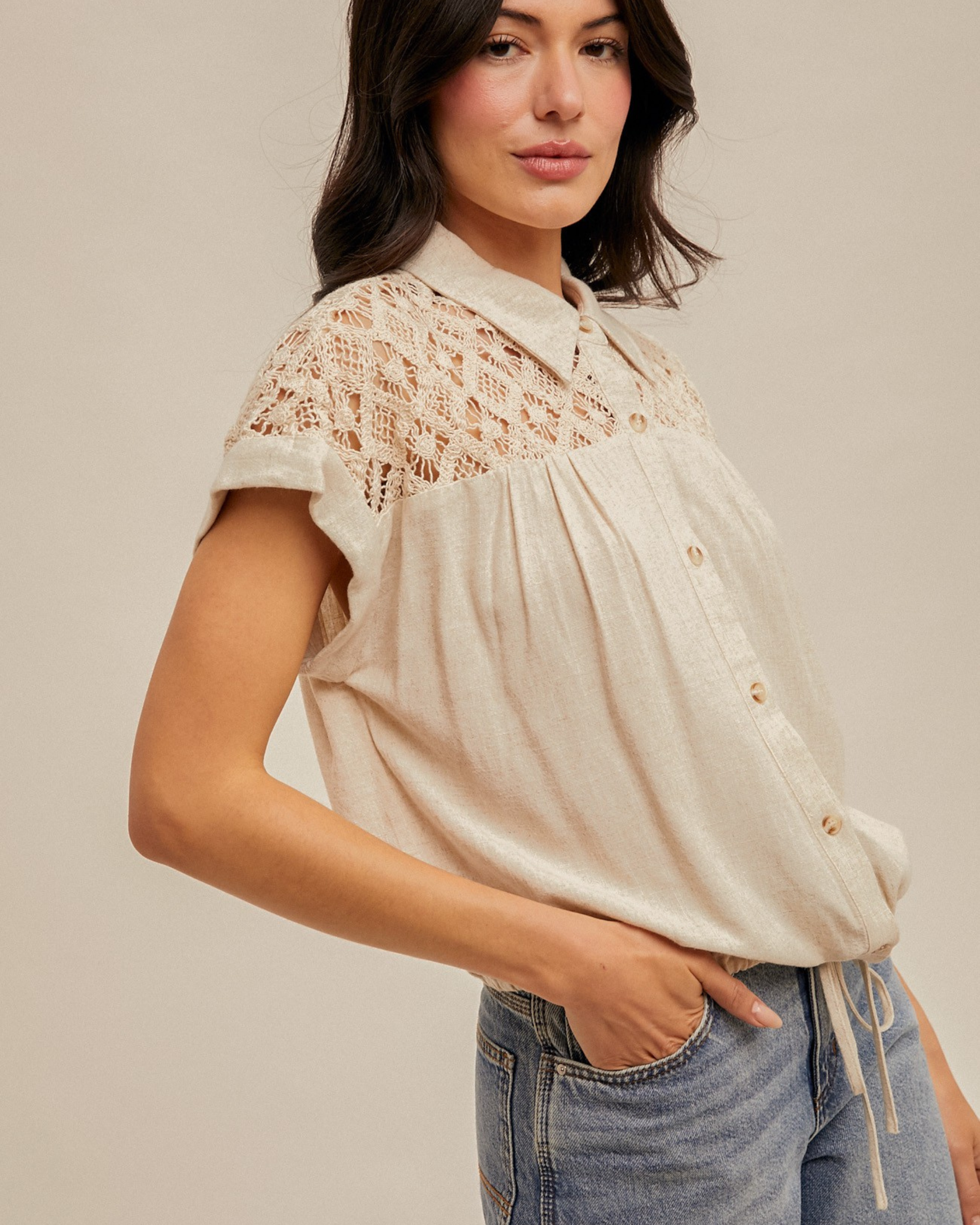 The Sunday Stroll Crochet Detail Top