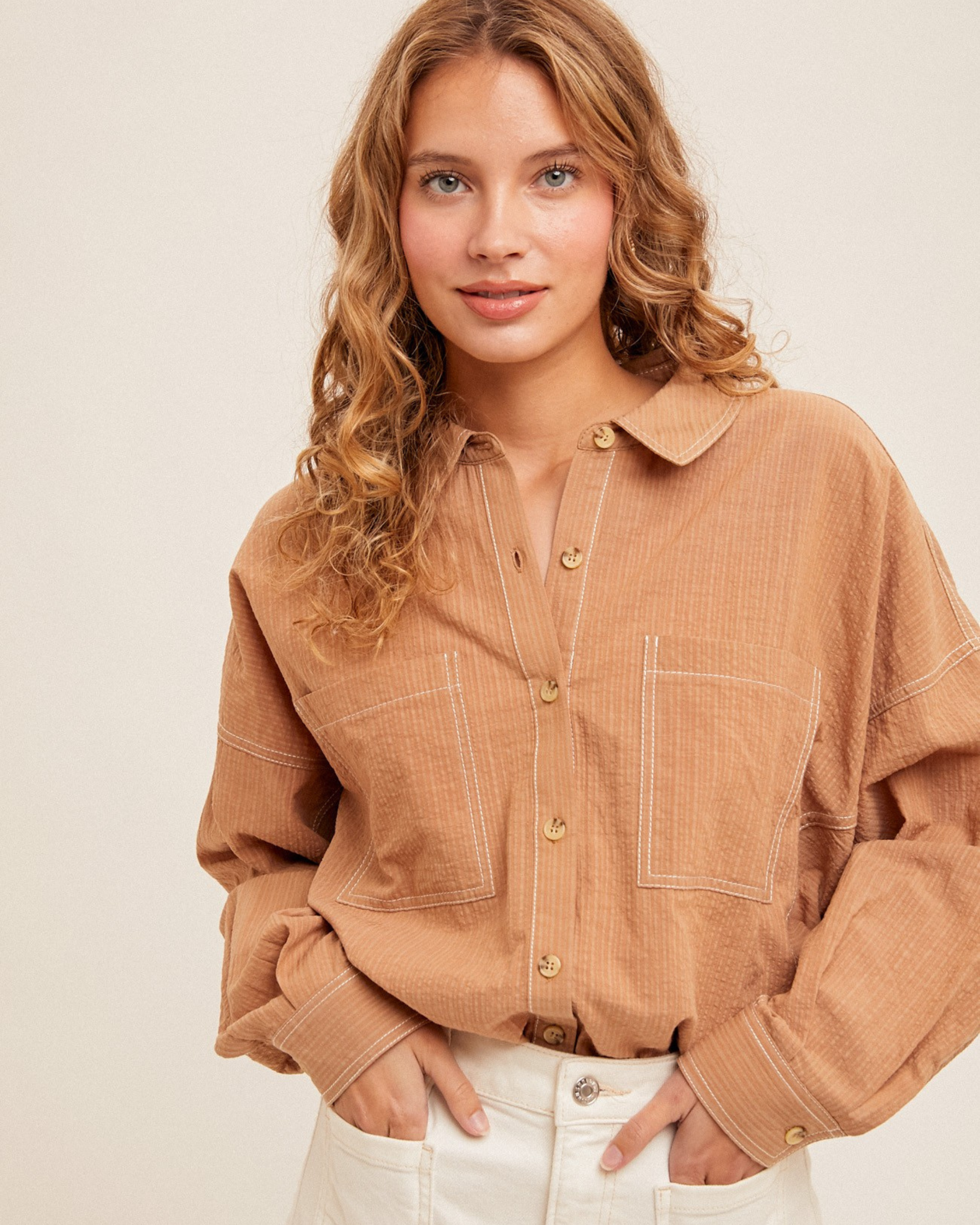 Easy Does It Oversized Button Down