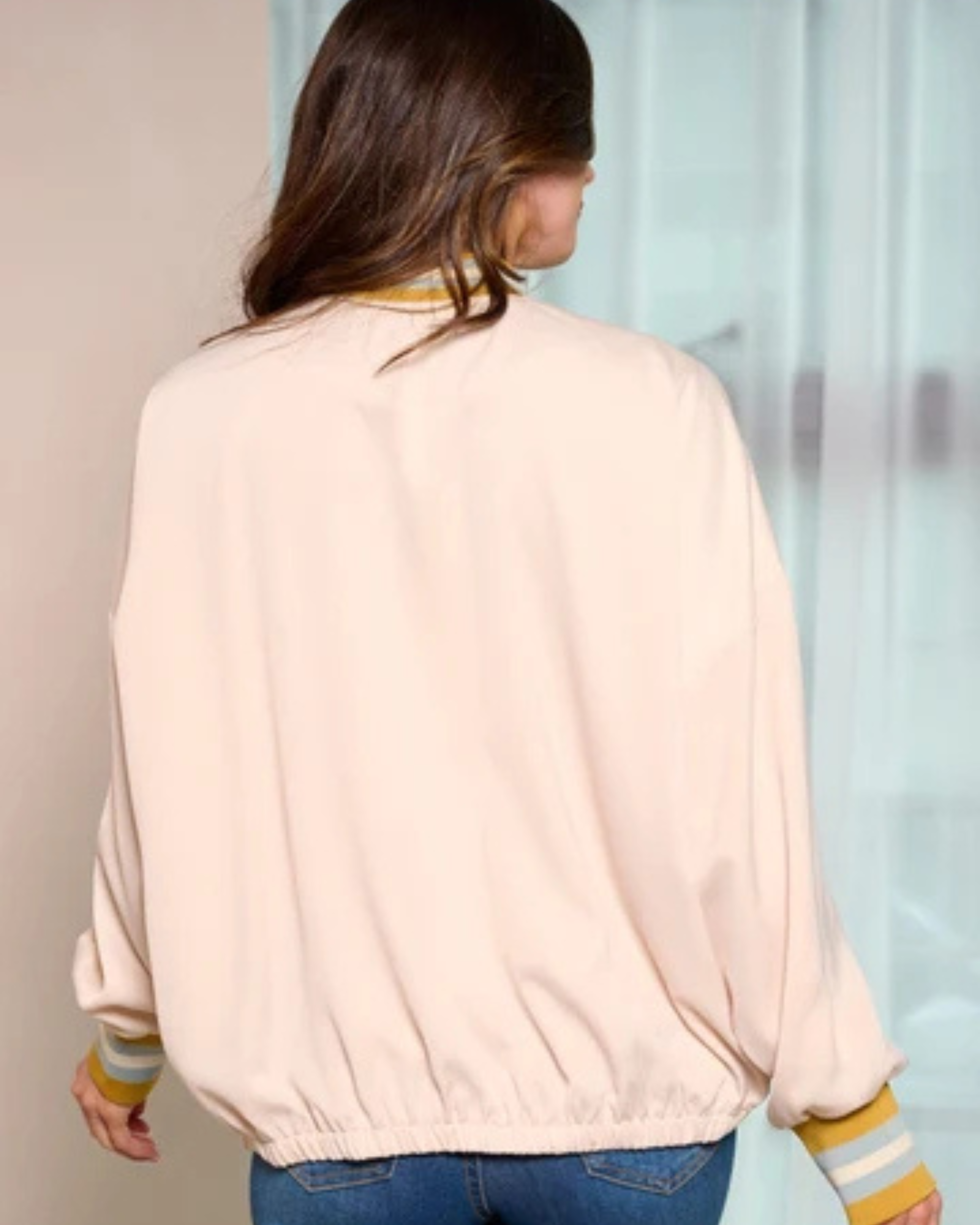 Sunny Side Striped Bomber Jacket