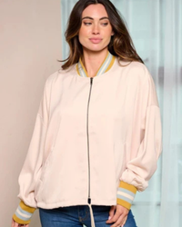 Sunny Side Striped Bomber Jacket