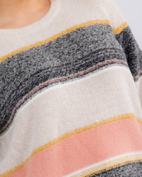 Blush & Charcoal Striped Sweater
