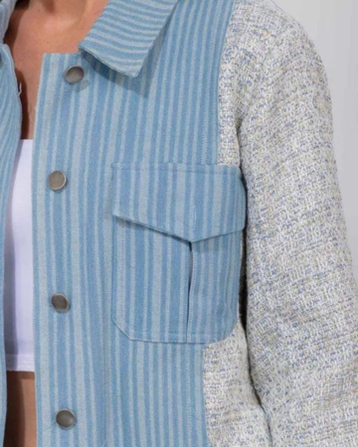 Blue Skies Mixed Media Jacket