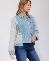 Blue Skies Mixed Media Jacket