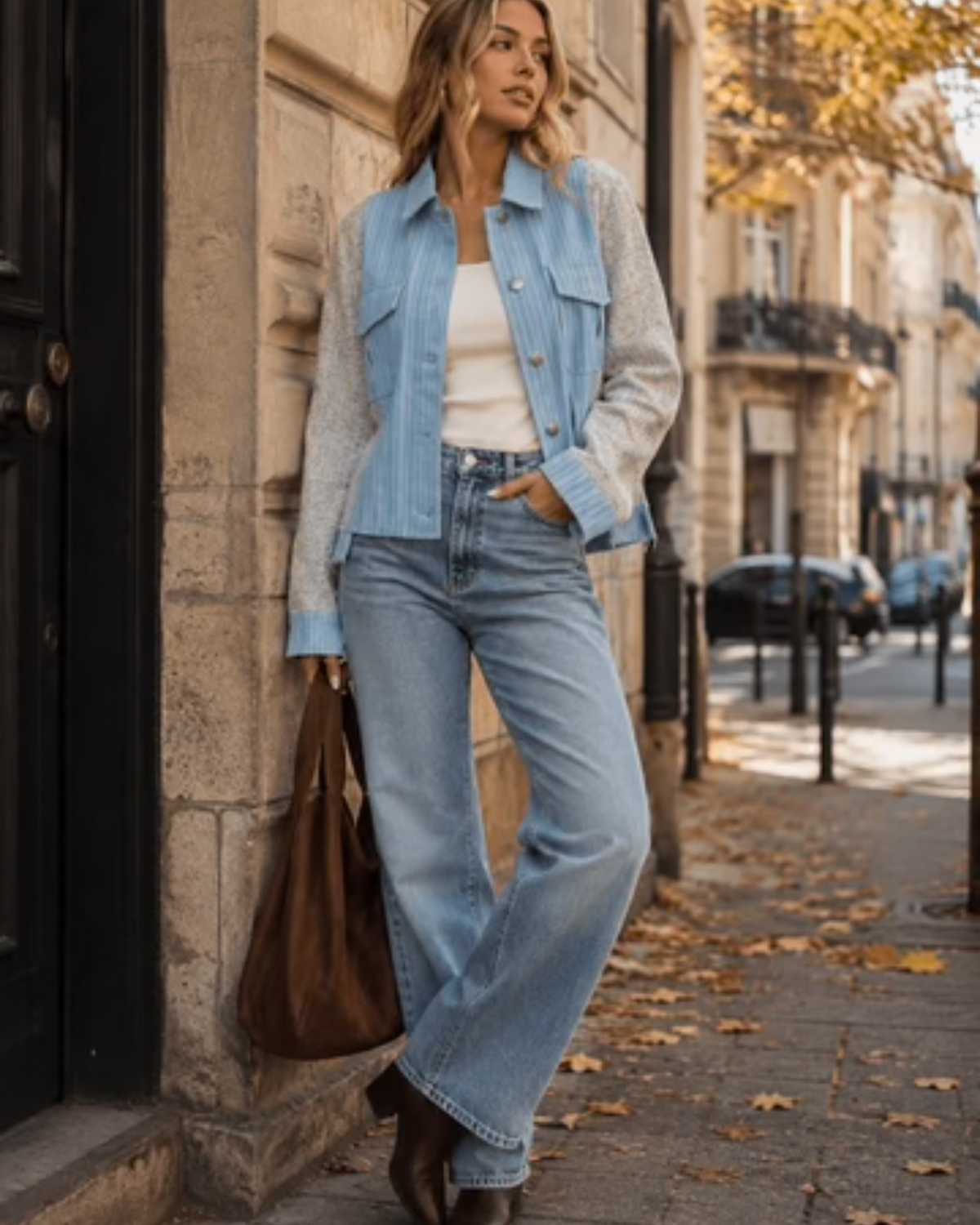 Blue Skies Mixed Media Jacket