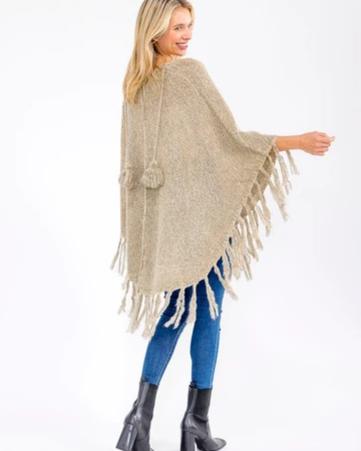 Free Spirit Fringe Knit Poncho