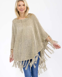 Free Spirit Fringe Knit Poncho