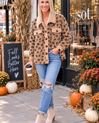 Autumn Bloom Floral Teddy Shacket