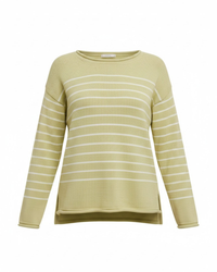 Kiwi & Cream Coastal Stripe Lightweight Knit Sweater