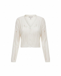 Easy Breezy Open-Knit Cardigan | White