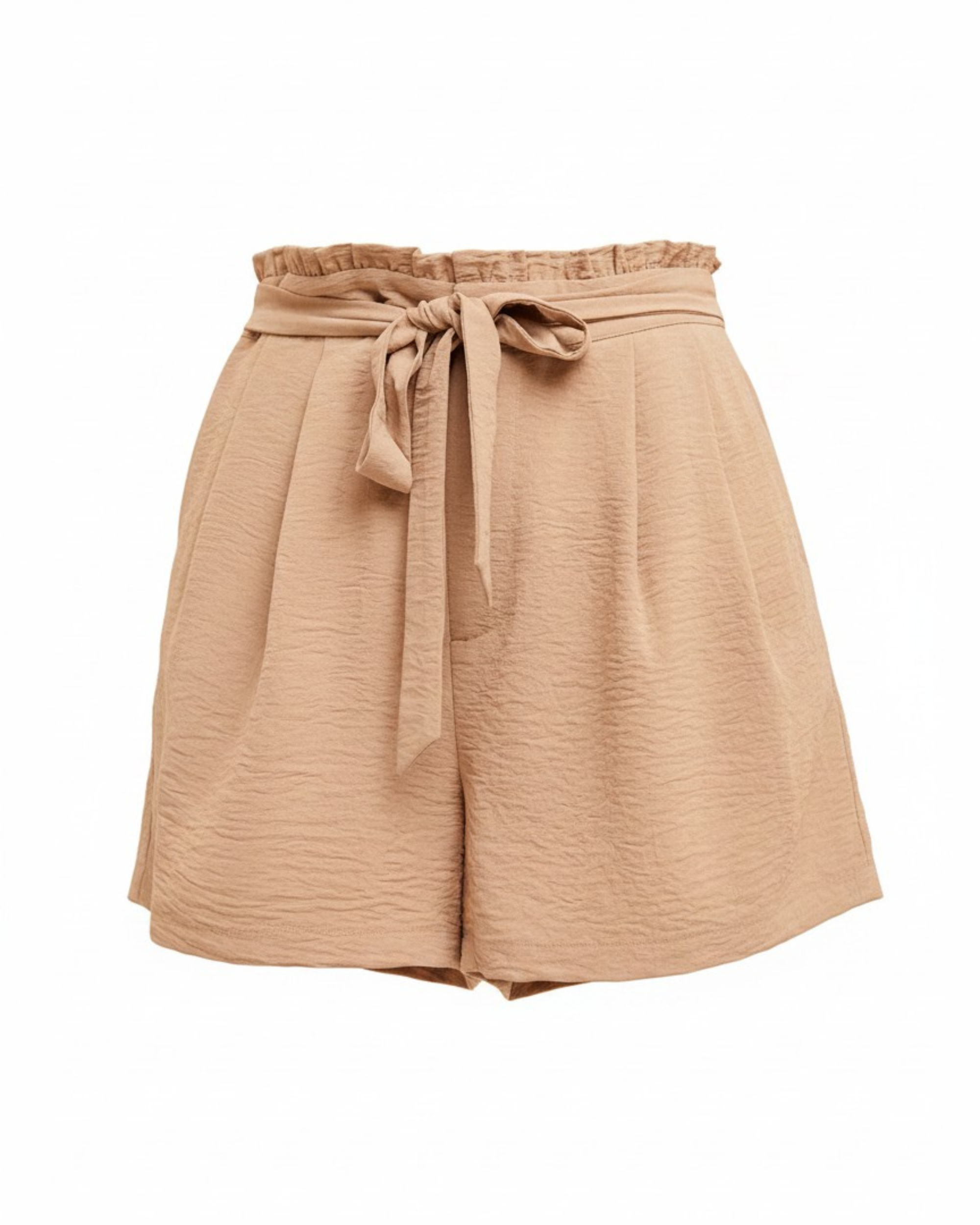 Easy Does It High-Rise Tie Waist Shorts – Taupe