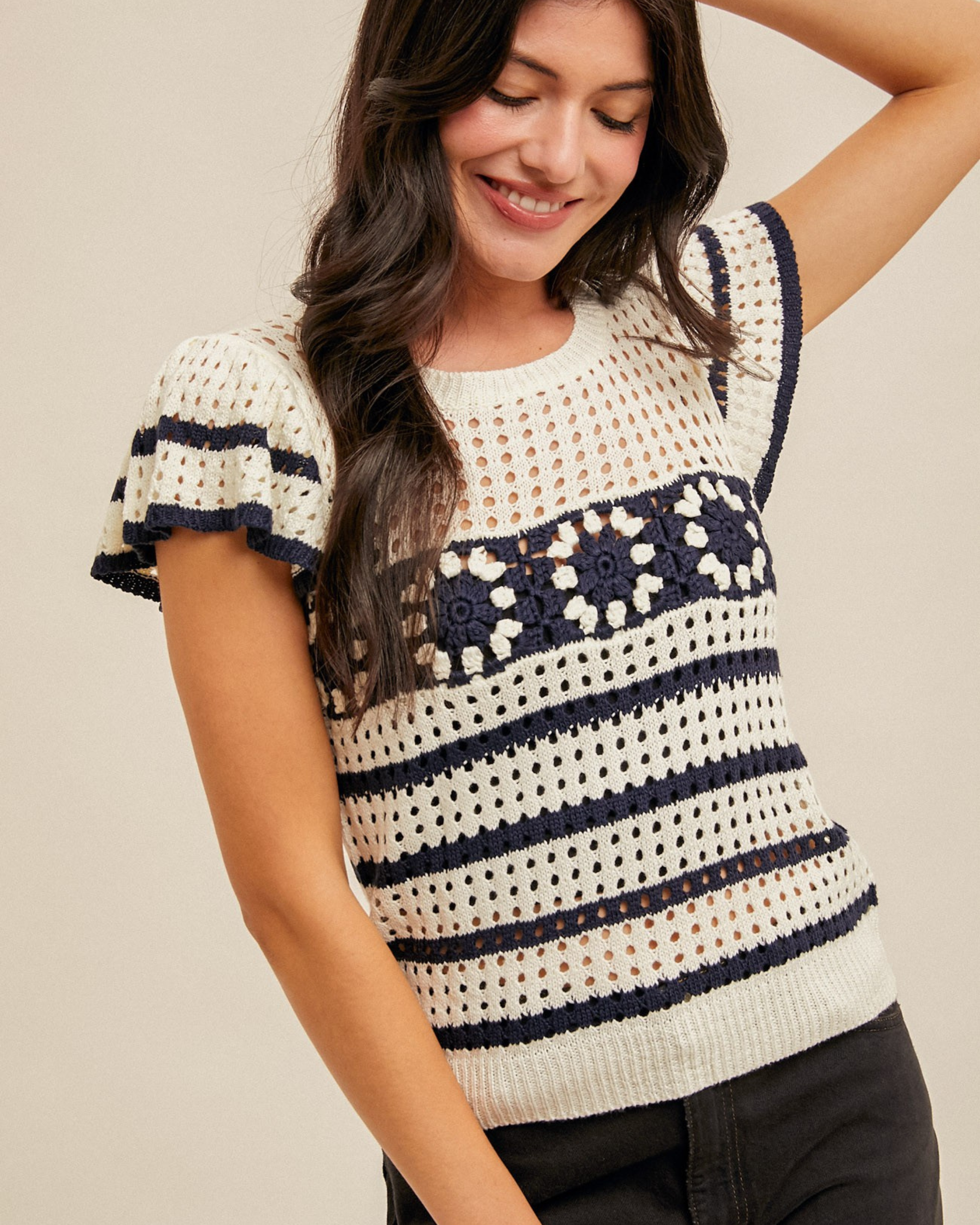 Seaside Stroll Crochet Knit Top