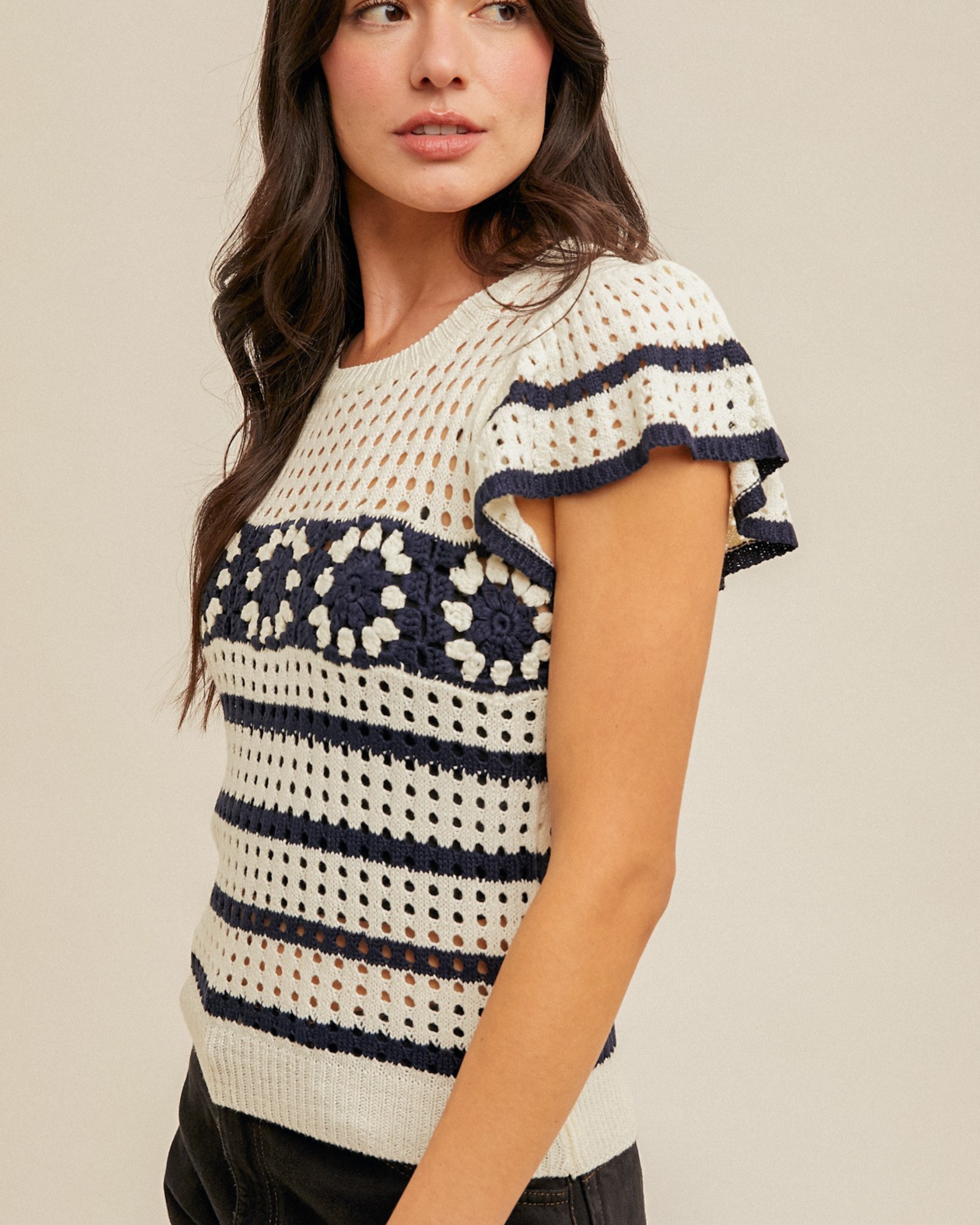Seaside Stroll Crochet Knit Top