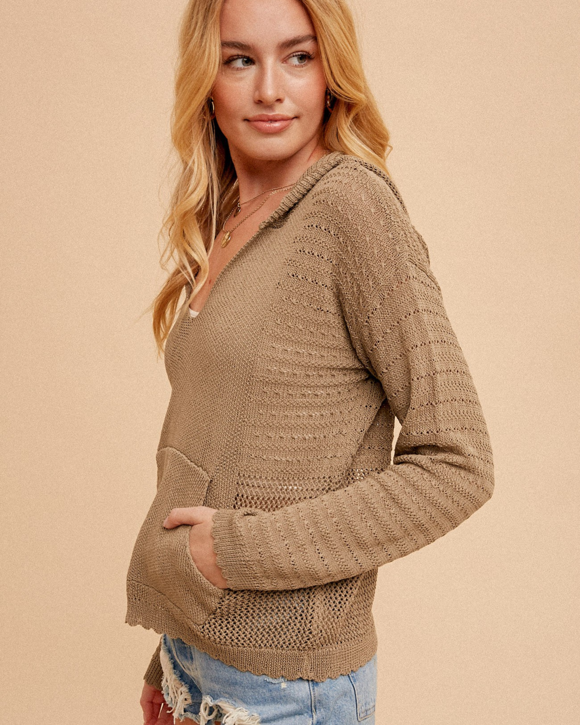 Coastal Comfort Pointelle Hoodie