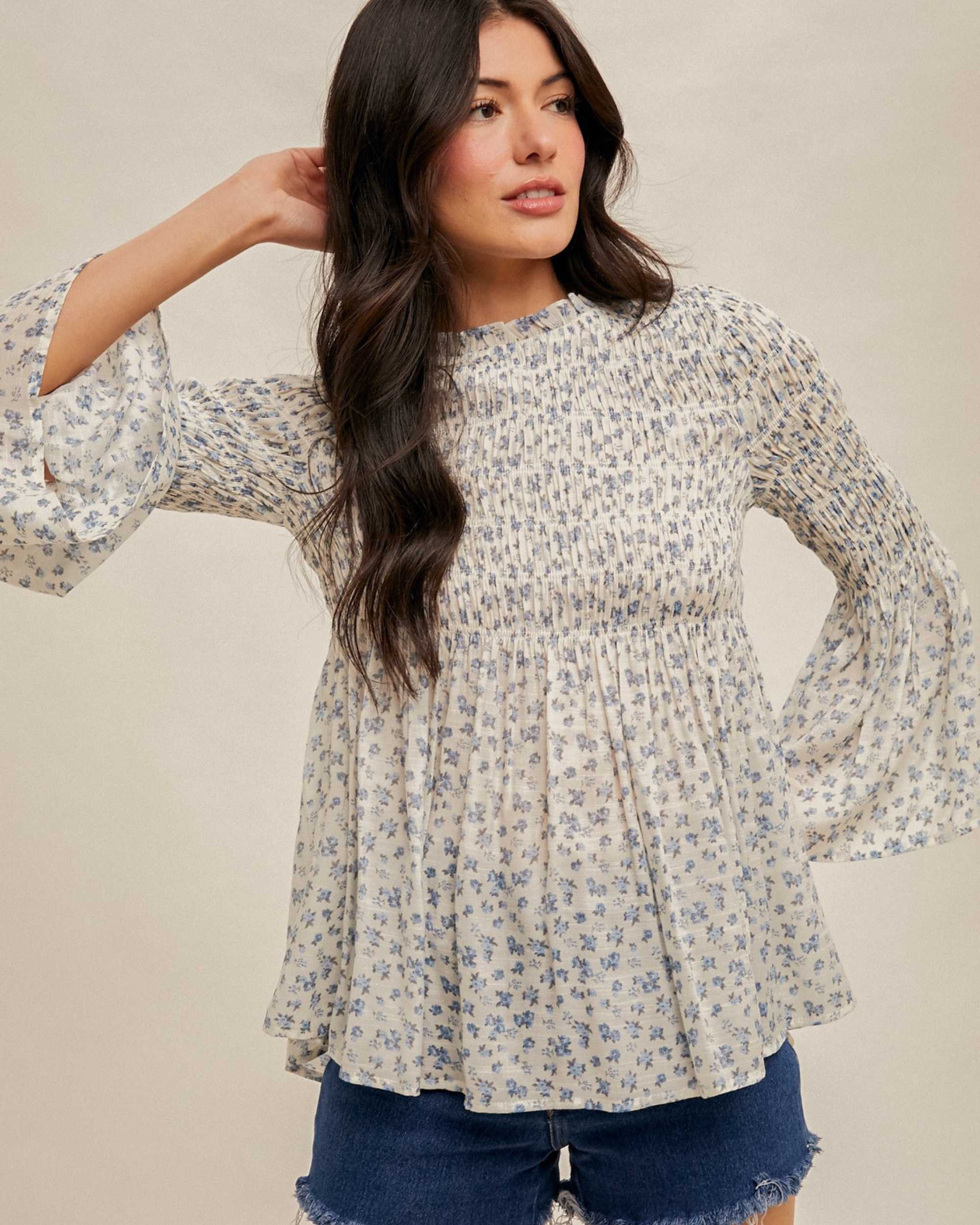 Bluebell Smocked Floral Top
