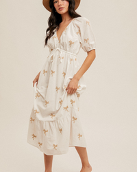 Palm Springs Embroidered Midi Dress