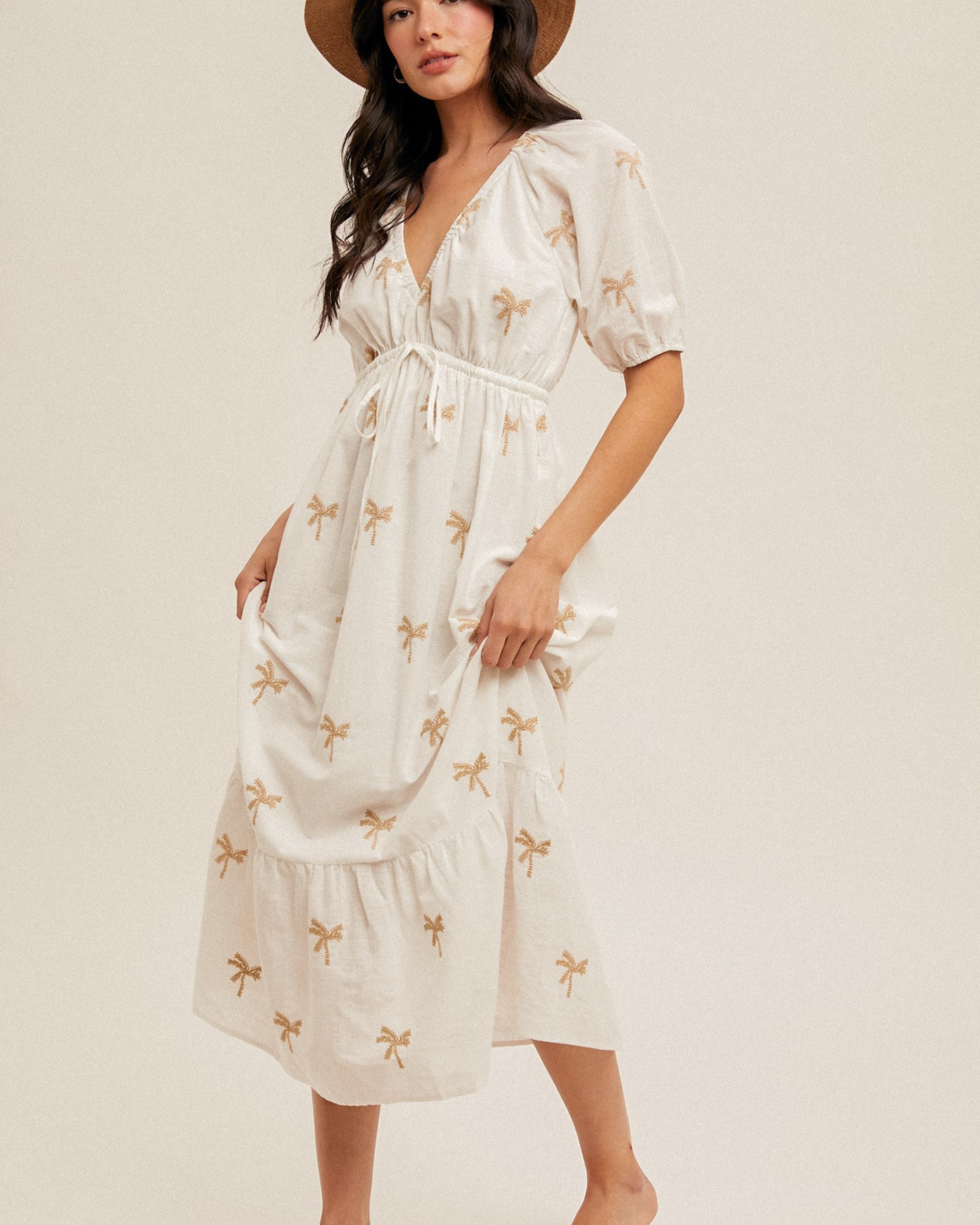 Palm Springs Embroidered Midi Dress