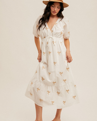 Palm Springs Embroidered Midi Dress