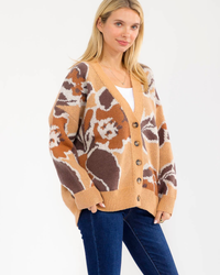 Autumn Bloom Oversized Floral Cardigan