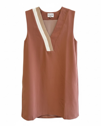 The Sutton Contrast V-Neck Shift Dress